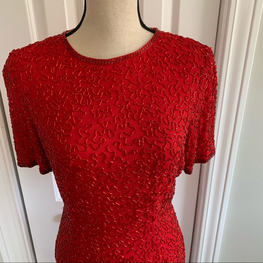 A.J. Bari vintage 100% silk dress - Picture 7 of 7